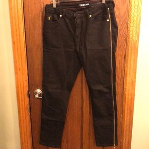 Tristan black jeans with gold zipper size 6